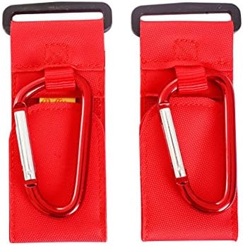 Larsuyar Stroller Hook (2 Pack), Buggy Hook for for Stroller, Wheelchair. (red)