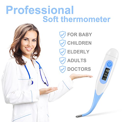 10 Seconds Reading-Digital Medical Thermometer Oral Rectal and Armpit for Baby Fast Waterproof with Fever,Temperature Clinical Professional Detecting Kid,Children,Adult