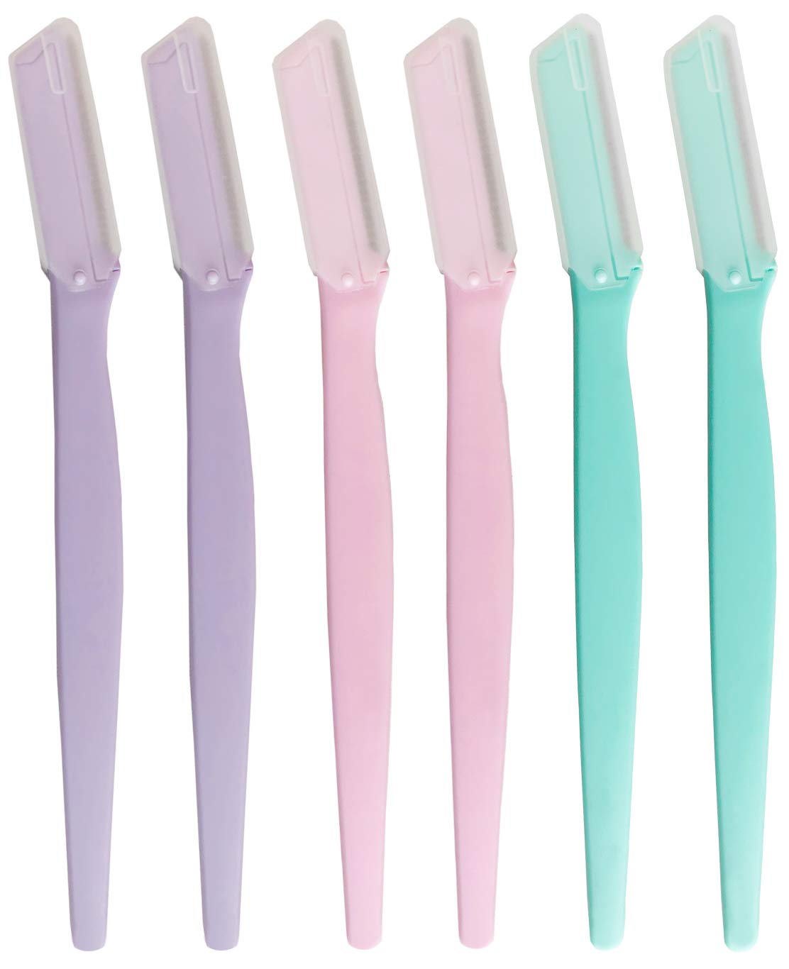 Dermaplaning Tool for Women, Eyebrow Razor Trimmer Shaper, Facial Hair Remover Shaver for Shave Face Peach Fuzz Upperlip Hair, Pack of 6