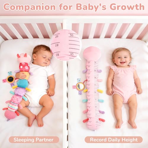 Joyreal Baby Girl Toys Baby Essentials for Newborn, 10pcs Newborn Baby Gifts, Musical Caterpillar Toys, Rattles, Ribbons, Baby Toys 6 to 12 Months, Sensory Toys for Babies 0-6 Months
