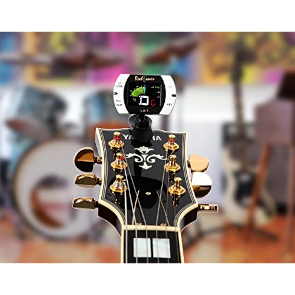 Real Tuner Chromatic Clipon For Guitar, Bass, Violin, Ukulele, Banjo
