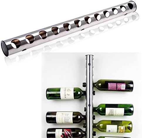 STAINLESS STEEL WINE RACK BAR WALL MOUNTED KITCHEN HOLDER 12 BOTTLES OF YOUR FAVORITE WINE CONVENIENTLY WITHOUT TAKING UP ANY VALUABLE WORK TOP SPACE IN YOUR KITCHEN OR DINING ROOM