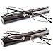 DOUBLETAKE Reading Glasses - 2 Pairs Slim Pocket Readers w Pen Clip Case - 1.25