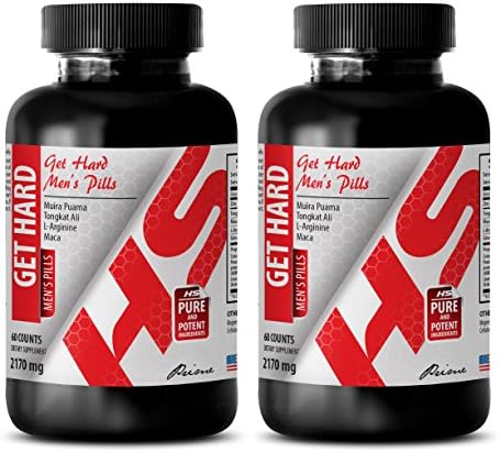 Pills for Men to Last Longer - GET Hard - l-arginine bulksupplements - 2 Bottles (120 Capsules)