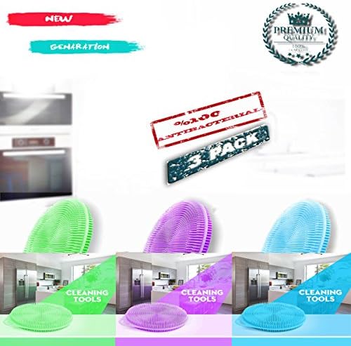 Silicone Dish Sponge Scrubber | Antibacterial Dish Kitchen Sponge | Bottle Brush Washing Brush Kitchen Dishwashing Car Wash Brush Non Stick Heat-Resistant | Kitchen Dishwashing