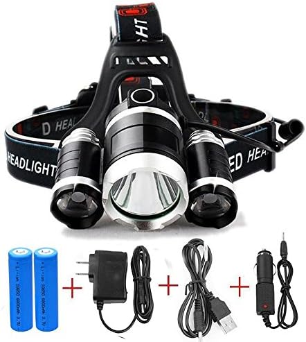 EXCELLLIGHT SUPER HEADLAMP - 12000 LUMEN 3T6 Zoom Led Headlight Waterproof Hard Hat 3 Light 4 Modes for Outdoor Activities (Option C)