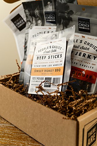 People's Choice Beef Jerky - Jerky Box - Sweet Tooth - Meat Snack Sampler Gift Basket - 4 Items