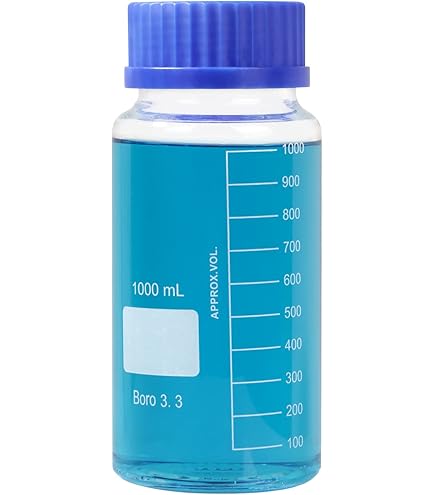 Sourcing Map Botella De Plástico De Reactivos Químicos De Laboratorio 1000ml/botella 34oz De Contenedor Sellado De Almacenamiento De Líquido De Muestras De Boca Ancha 2pcs