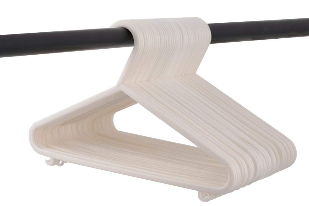 ALAYSTAR Pack of 40 Nursery Plastic White Hangers – Extra Storage for Children Kids Toddlers Coat Clothes Nonslip Hangers