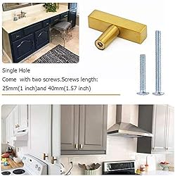 goldenwarm 2Pack Brushed Brass Cabinet Knobs