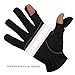 Goture Outdoor Sport 2 Cut Fingers Gloves Anti-slip Skidproof for Fishing Hunting Riding Cycling (Large, Black)