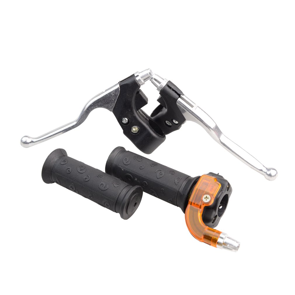 GOOFIT Handles Twist Throttle 22mm Brake Levers Replacement For 47cc 49cc 2 Stroke Mini Moto Dirt Cross Pocket Bike MTB Clutch Levers