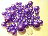 80 Jumbo & Assorted Sizes ALL PURPLE Pearls Vase Fillers Value Pack - NOT INCLUDING the Transparent Water Gels for Floating the Pearls (Sold Separately)