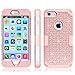 HKW iPhone 7 Case Phone Case Bling Glitter Sparkle Rhinestone Shiny 3 in 1 Armor Defender Shockproof Back Case Protective Cover for iPhone 7 Diamond 4.7 Inch Case -Rose Gold (MA1856)