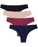 beautyin Women's Lace Back Underwear Bikini Cheeky Tangas Lace Panties Pack
