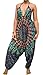 Womens African Print Spaghetti Strap One Piece Harem Pants Jumpsuit Romper