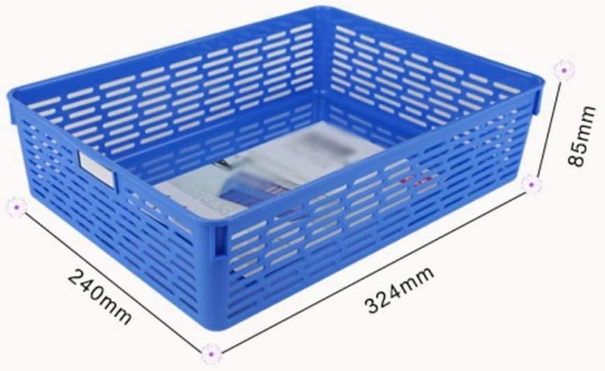Organizer File Shelf, Mesh Briefcase Storage Basket Storage Box Plastic Data Finishing Bar, Blue, 32.4 24 8.5cm Desktop Organizer: Home & Kitchen