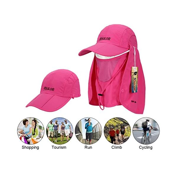 ICOLOR-Sun-Caps-Flap-Hats-360-Solar-Protection-UPF-50-Sun-Cap-Removable-NeckFace-Flap-Cover-Caps-for-Man-Women-BaseballBackpackingCyclingHikingFishingGardenHunting-Outdoor-Camping