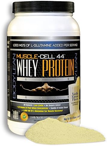 Undenatured 100 Percent Grass Fed Whey Protein Powder by Total Body Wellness, Low Carb, High Branched Chain Amino Acids and 1000 Milligrams Added L-Glutamine - Vanilla Xtreme Flavor - 2 Pounds