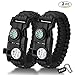 Paracord Bracelet，Bermunavy Survival Bracelets Survival Gear Kit Handy Tool with Embedded Compass Fire Starter Emergency Knife Whistle SOS Led Flash Spoke Wrench for Outdoors Hiking Fishing Hunting