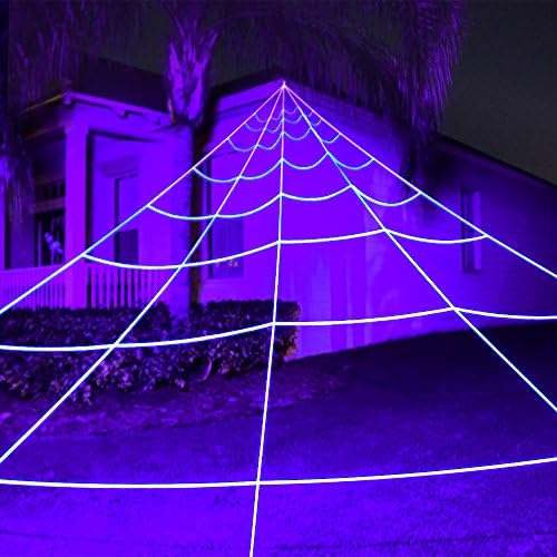 Giant Outdoor Yard Spider Web - Perfect Decor Kit For Cute Or Scary Halloween Decorations &amp; Props