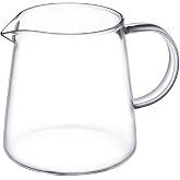 JIEJE Small Glass Pitcher, 8.5 Ounces, Mini Glass Tea Pitcher (1 Pack)