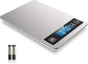 Nicewell Food Scale, 22lb Digital Kitchen Scale Weight Grams and oz for Cooking Baking, 1g/0.1oz Precise Graduation, Stainless Steel and Tempered Glass