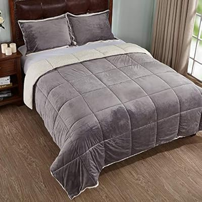 Amazon Com Peace Nest 3 Piece Winter Sherpa Reversible Down