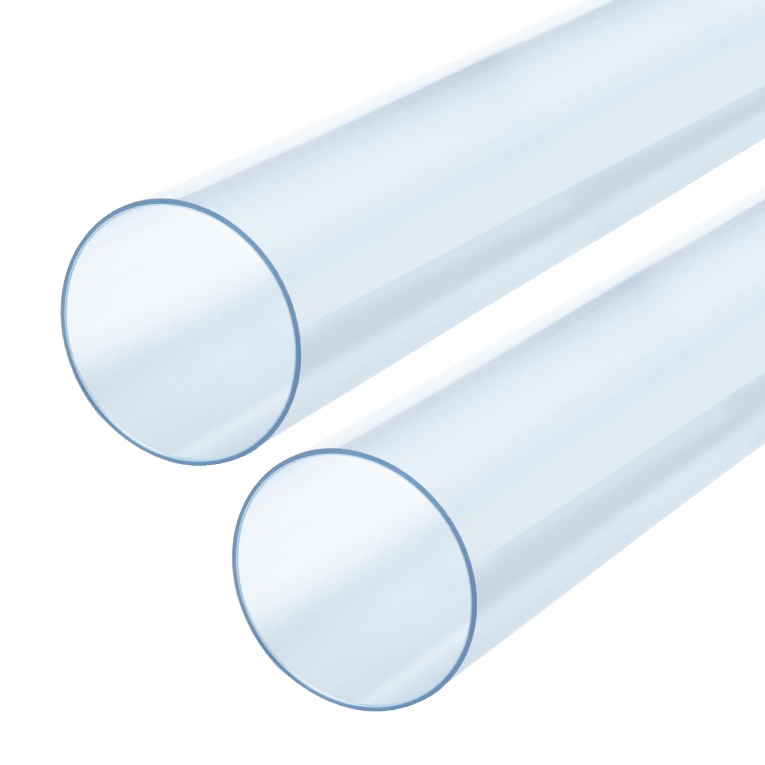 POWERTEC Clear PVC Pipe 2-1/2" x 36" Long, 2PK Rigid Plastic Tubing, Round Tube Compatible w/Dust Collection Fitting, for Woodworking Tool, Dust Collection System, Toy Cars and Bird Feeder (70176-P2) Image