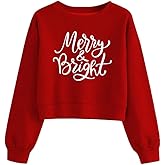YHHR Christmas Sweaters for Women Holiday Pullover Xmas Lights Graphic Crop Long Sleeve Shirt Winter Tops