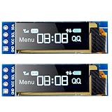 MakerFocus 2pcs I2C OLED Display Module 0.91 Inch I2C SSD1306 OLED Display Module Blue I2C OLED Screen Driver DC 3.3V~5V for Arduino