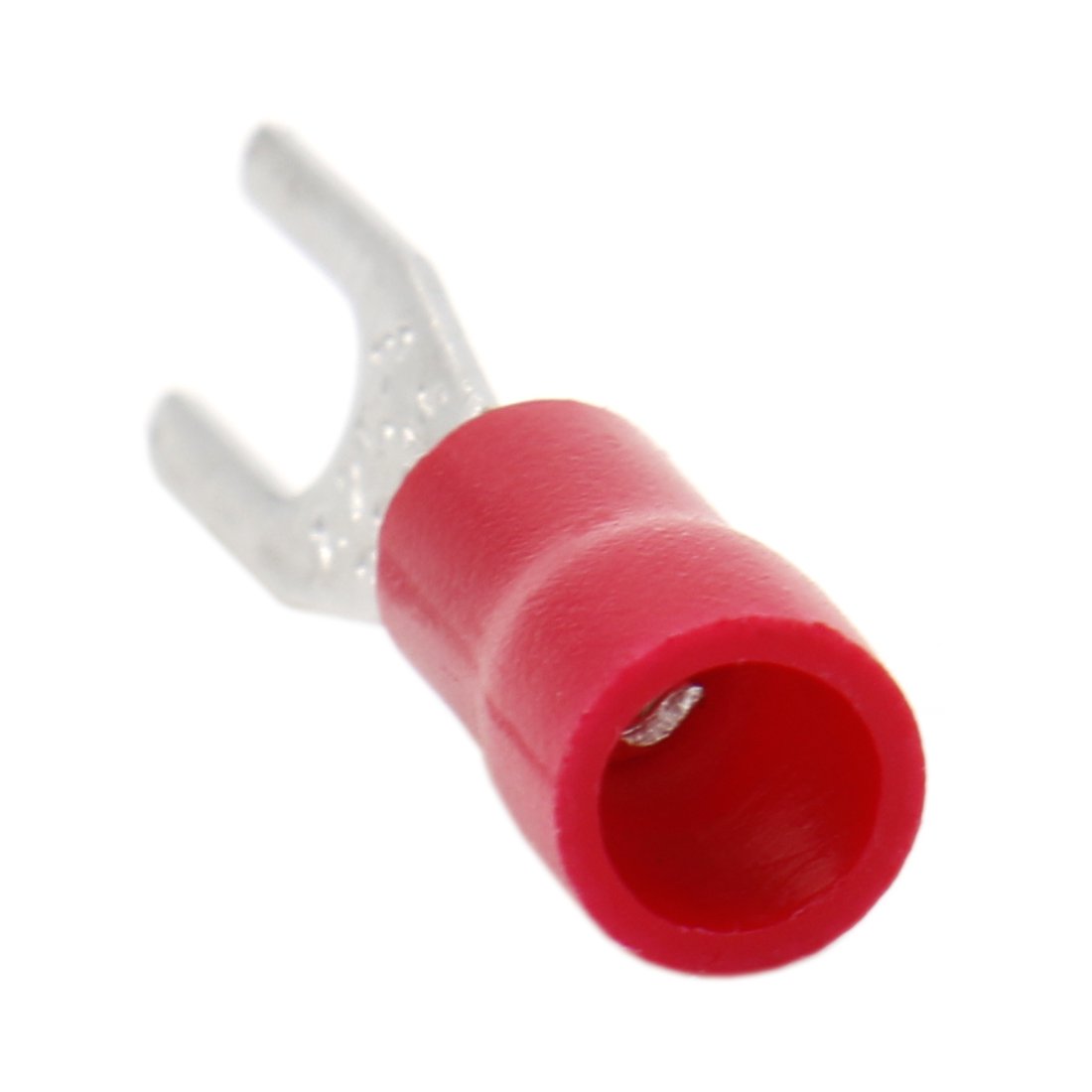 Heschen Fork Insulated Wire Connector Electrical Crimp Terminal, SV1.25-3, Stud size #4, for 0.5-1.5mm² (22-16 AWG), Red, 100Pack - Image 5