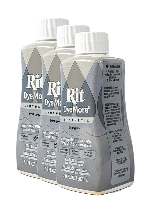 Rit Dye Liquid Synthetic 236ml Frost Grey Pack of Three