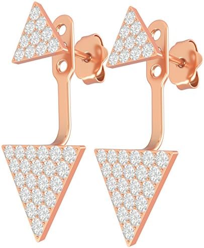 Feramox Ear Jacket Earring Sterling Silver Stud Earrings Ear Jackets Triangle Earrings for Women