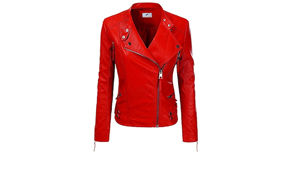 amazon red leather jacket
