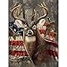 Deer Cross Stitch Patterns 5D DIY Crystal Diamond Painting Full Drill, American Flag Pictures Rhinestone Diamond Wall Paintings 14.9x18.89 inch