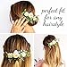 Wrist Corsage Floral Handmade Set- Hand Flower Bracelet Greenery Hair Comb Floral White Headpiece Bridal and Boutonniere with Pins Accessories for Wedding Prom Homecoming for Women Mens Mothers Grooms
