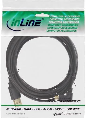 InLine 31720T Micro-USB 2.0 Cable, USB-A Male to Micro-B Male Angled Gold-Plated Contacts, 2 m, black - Image 3