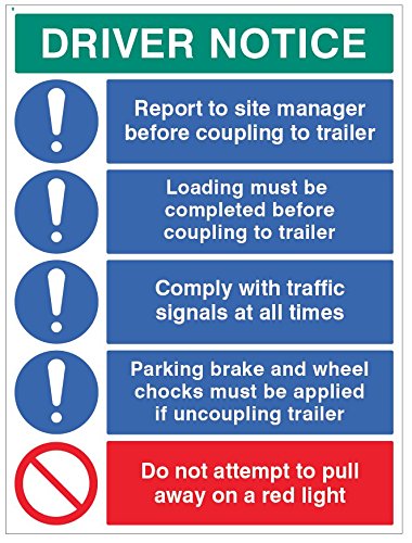 Caledonia Signs 14306Q Sign, Driver Notice Coupling To Trailer