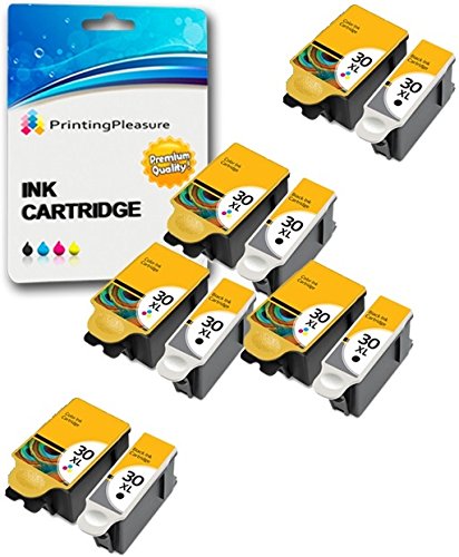 10 XL (5 SETS) Compatible 30XL Printer Ink Cartridges for Kodak ESP C100, C110, C115, C300, C310, C315, C330, C360, 1.2, 3.2, 3.2S, Office 2100, 2150, 2170 AIO, Hero 2.2, 3.1, 4.2, 5.1