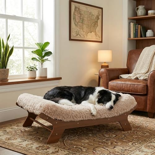 Muihood Elevated Wood Dog Bed