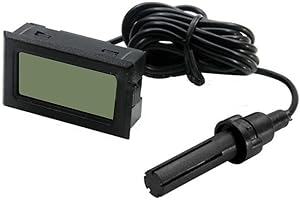 Digital Thermometer Hygrometer with Probe, LCD Display Temperature Humidity Meter for Indoor Incubator Reptile Plant Terrariu