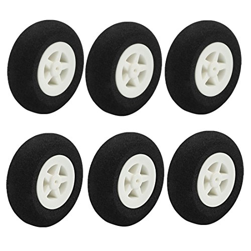 6pcs RC Electric Plane Plastic Hub Landing Sponge Tire Wheel 35mm 1.4"