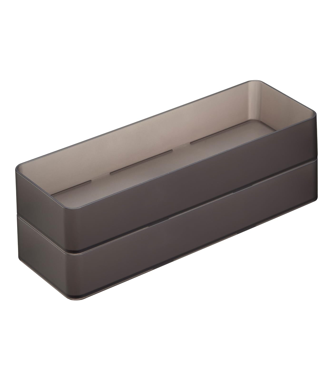 Yamazaki 3645 TOWER Stackable Organizer L x2 Set, black, PS Resin, Minimalist, 8 x 24 x 3.7 cm