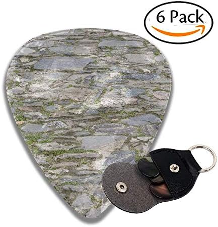 Stone Pavement Ground With Grass Colorful Celluloid Guitar Picks Plectrums For Guitar Bass .6 Pack 71mm