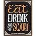 Lilly and the Bee Novelties Black Skeleton Halloween Lace Window Curtain - 36 Inches X 84 Inches - And Halloween Wine Bottle Label