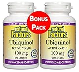 Natural Factors, Ubiquinol Active CoQ10 100mg, 60 Soft Gels BOGO (2)