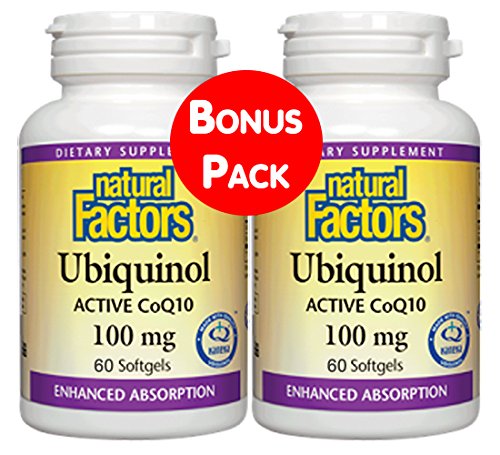 Natural Factors, Ubiquinol Active CoQ10 100mg, 60 Soft Gels BOGO (2)