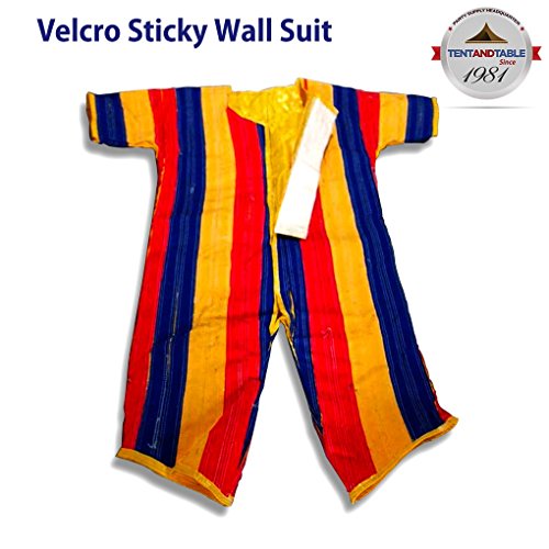 Self-Adhesive Fastener Hook Loop Sticky Suit for Use with Self-Adhesive Fastener Walls and Inflatables (Child Small)