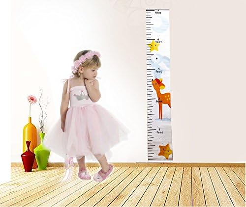 Colorful Growth Chart For Girls - Boys - Kids by Suhashop with Digital Printing | Baby Shower Gift | Nursery Wall Decor | Perfect for Measure Growth &amp; Height. (TWINKLE DEER)
